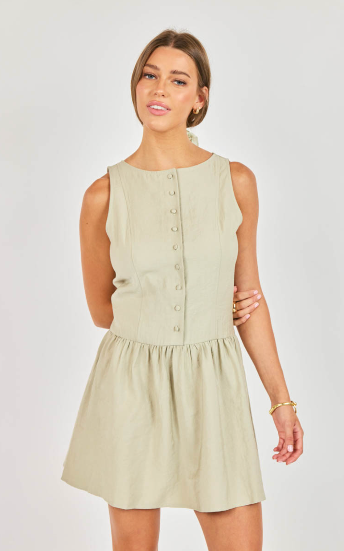 Agave Kiss Mini Dress (Sage)