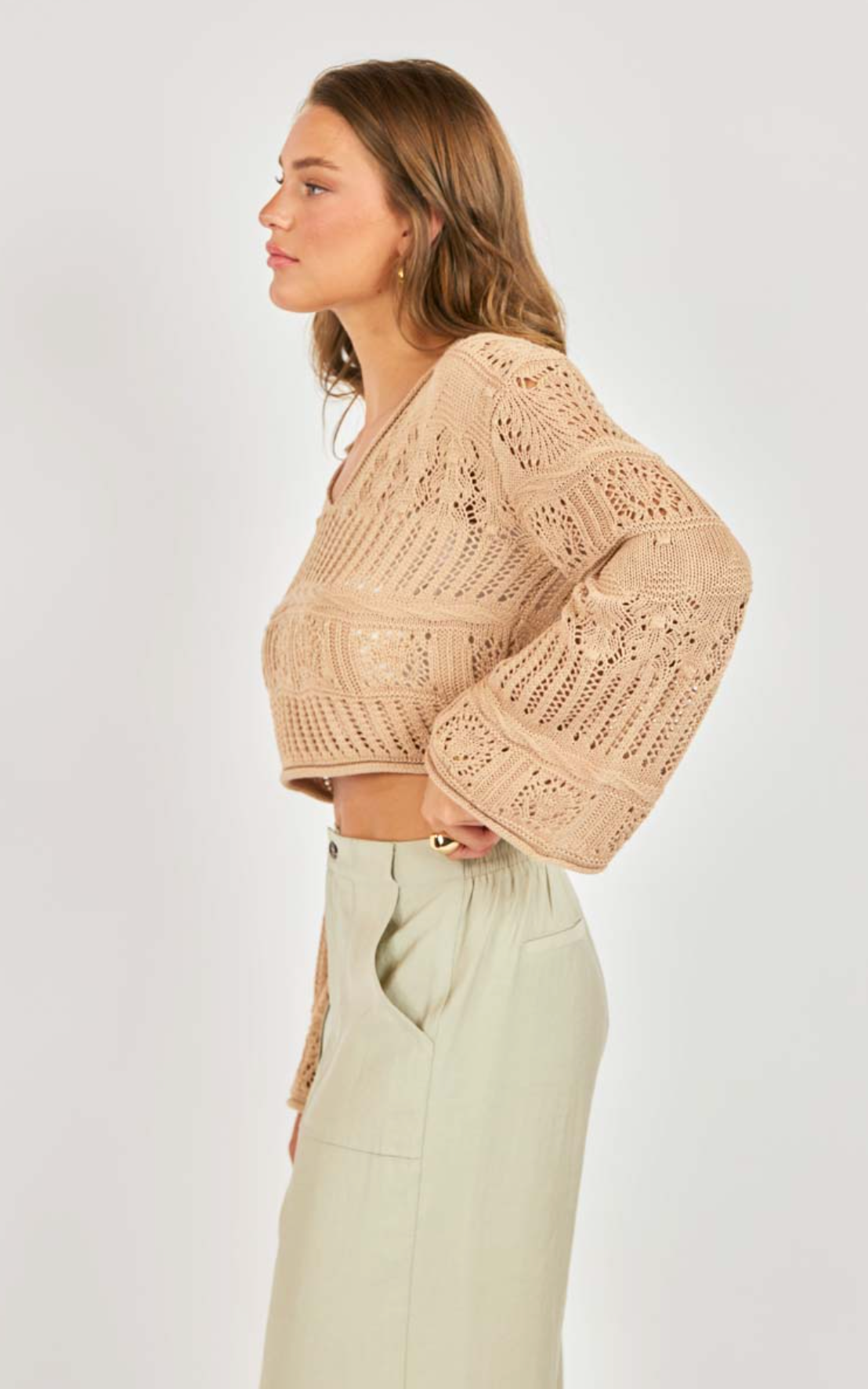 Liquid Soul V Neck Sweater (Taupe)