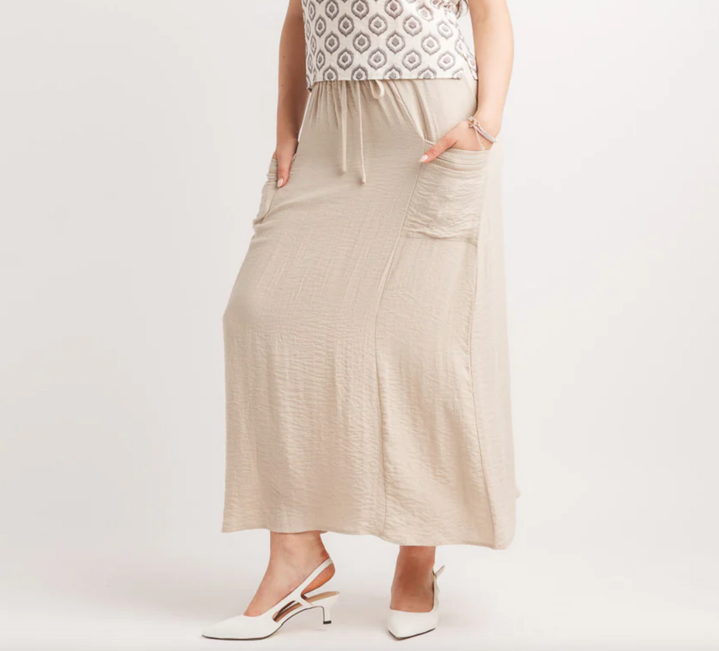 Cargo Style Maxi Skirt