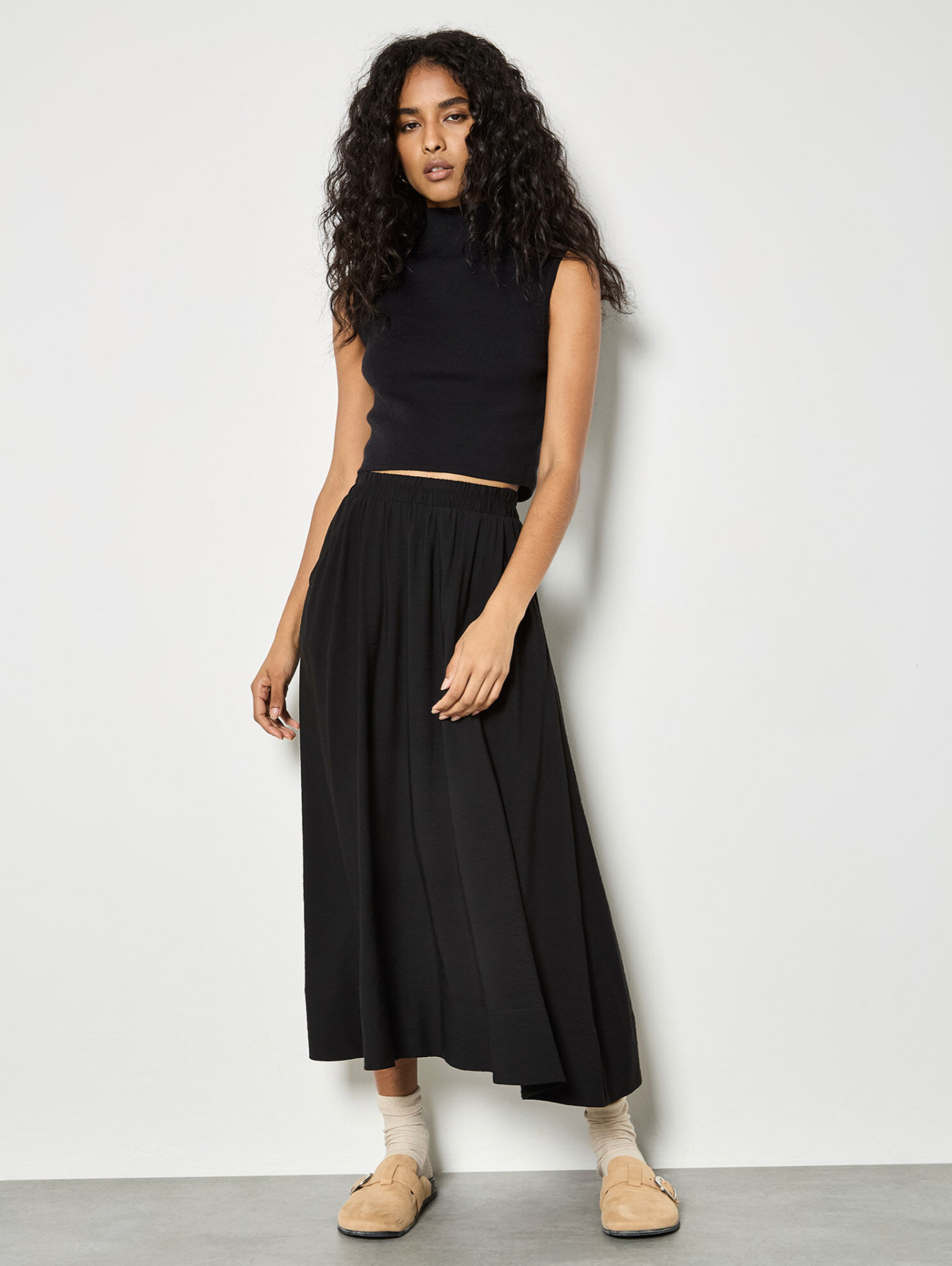 High Neck Knitted Crop Top