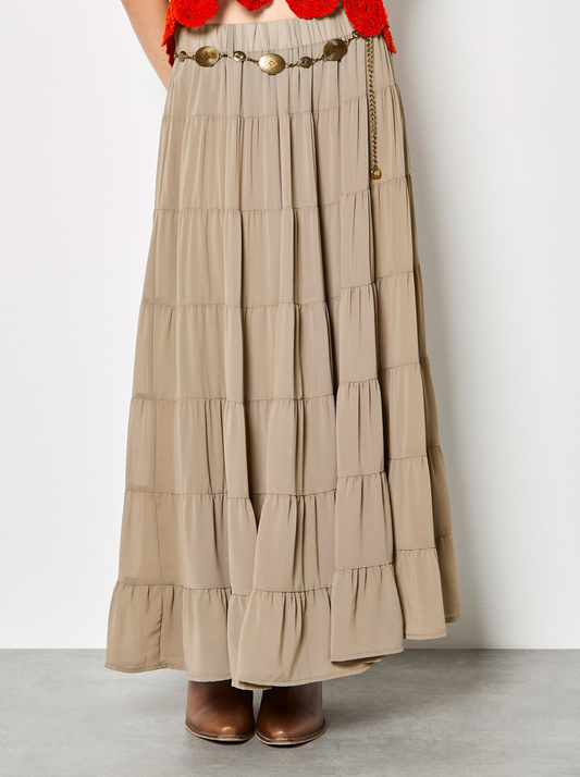 Chiffon Tiered Maxi Skirt