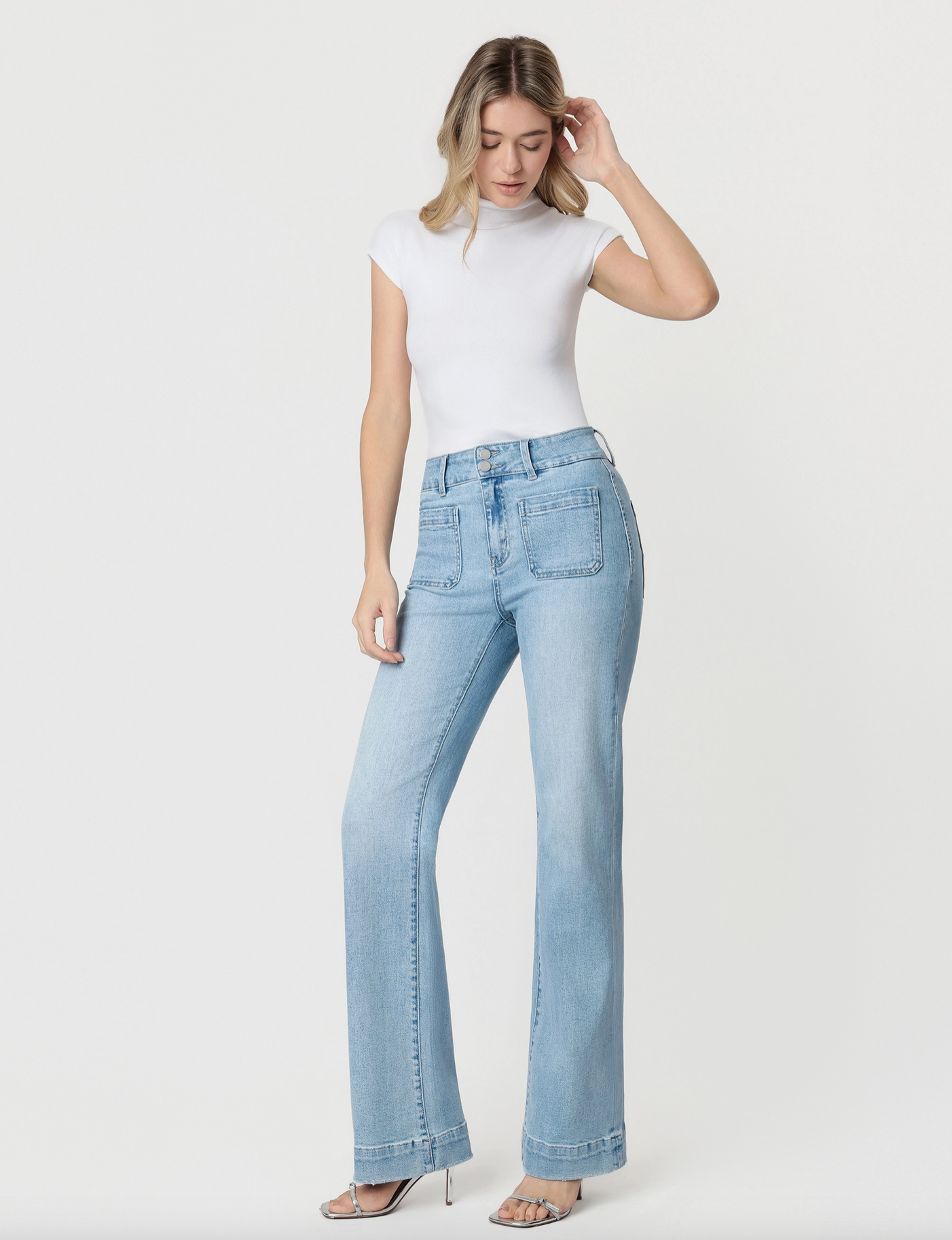 90'S Vintage Super High Rise Flare (Bang On Blue)