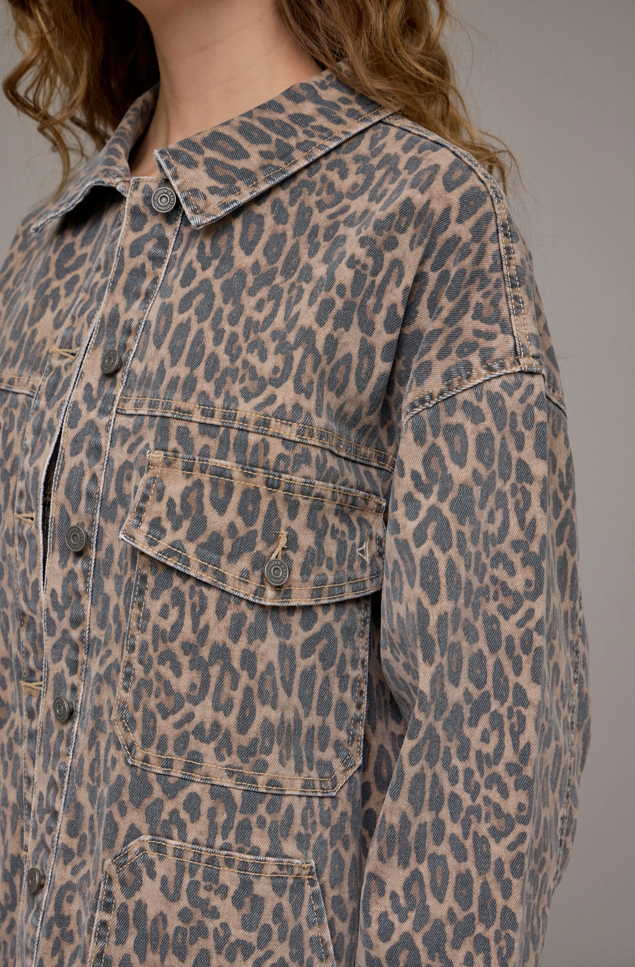 Cheetah Print Denim Jacket