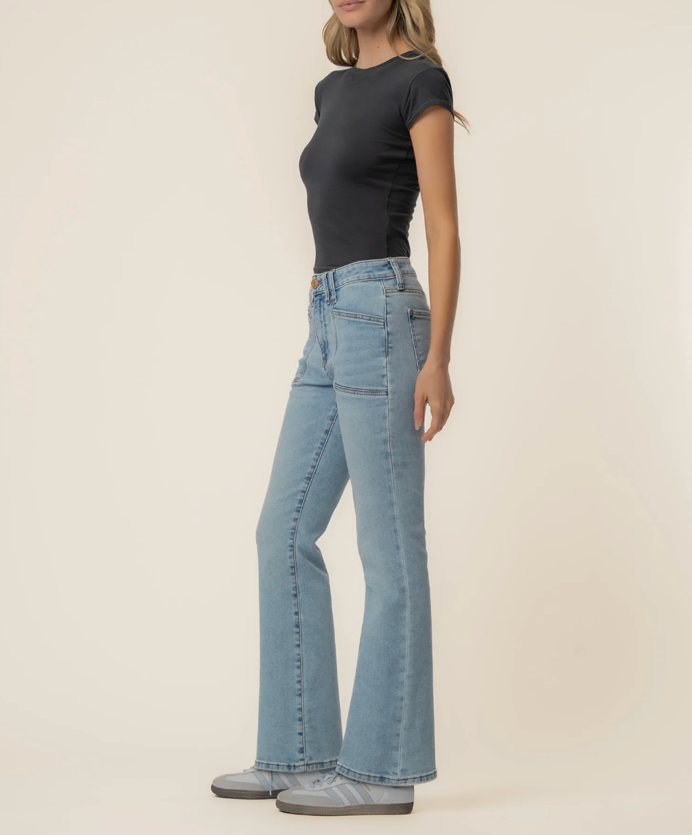 Kelsey High Rise Ankle Flare (Cure Wash)