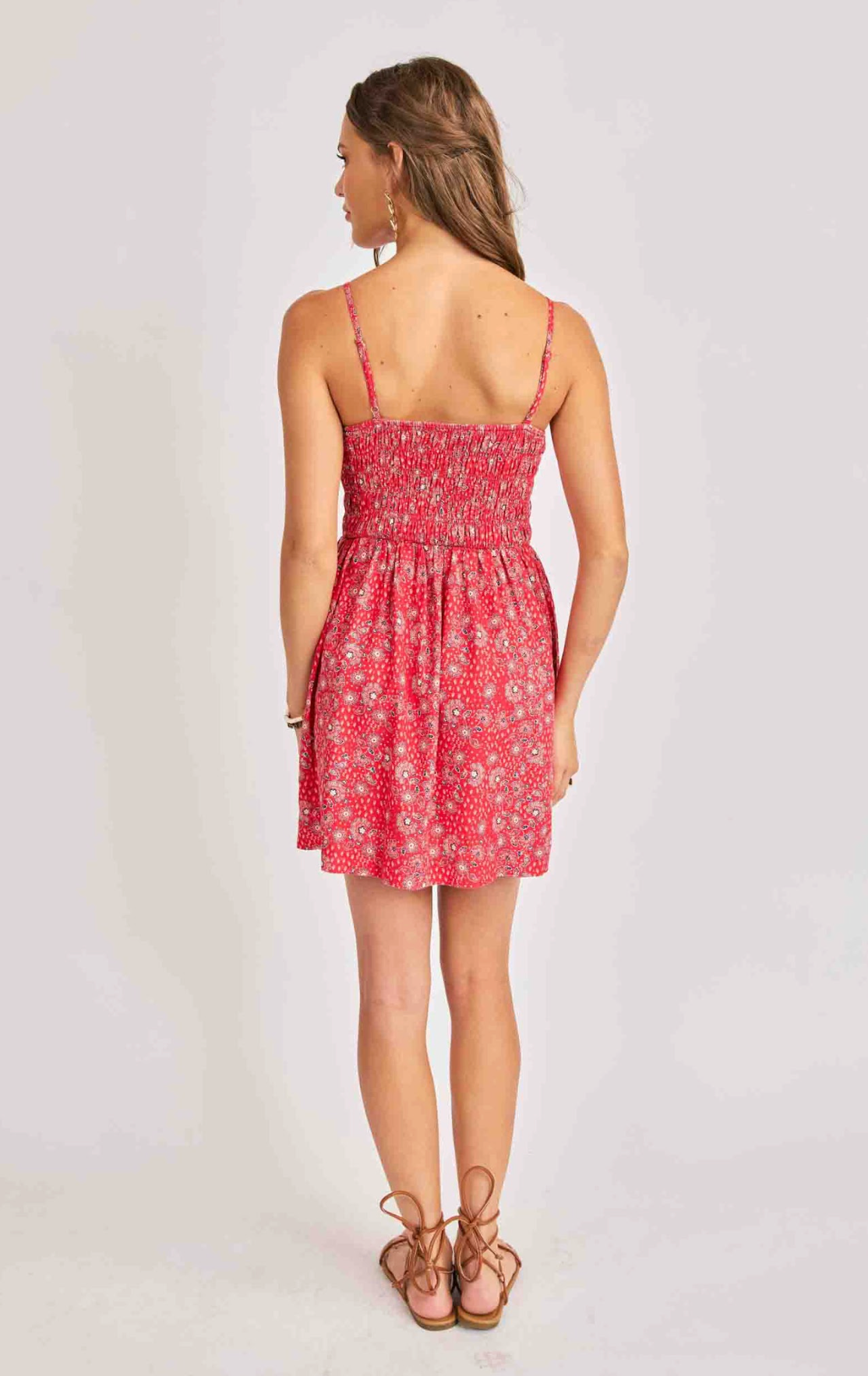 Firecracker Shirred Mini Dress