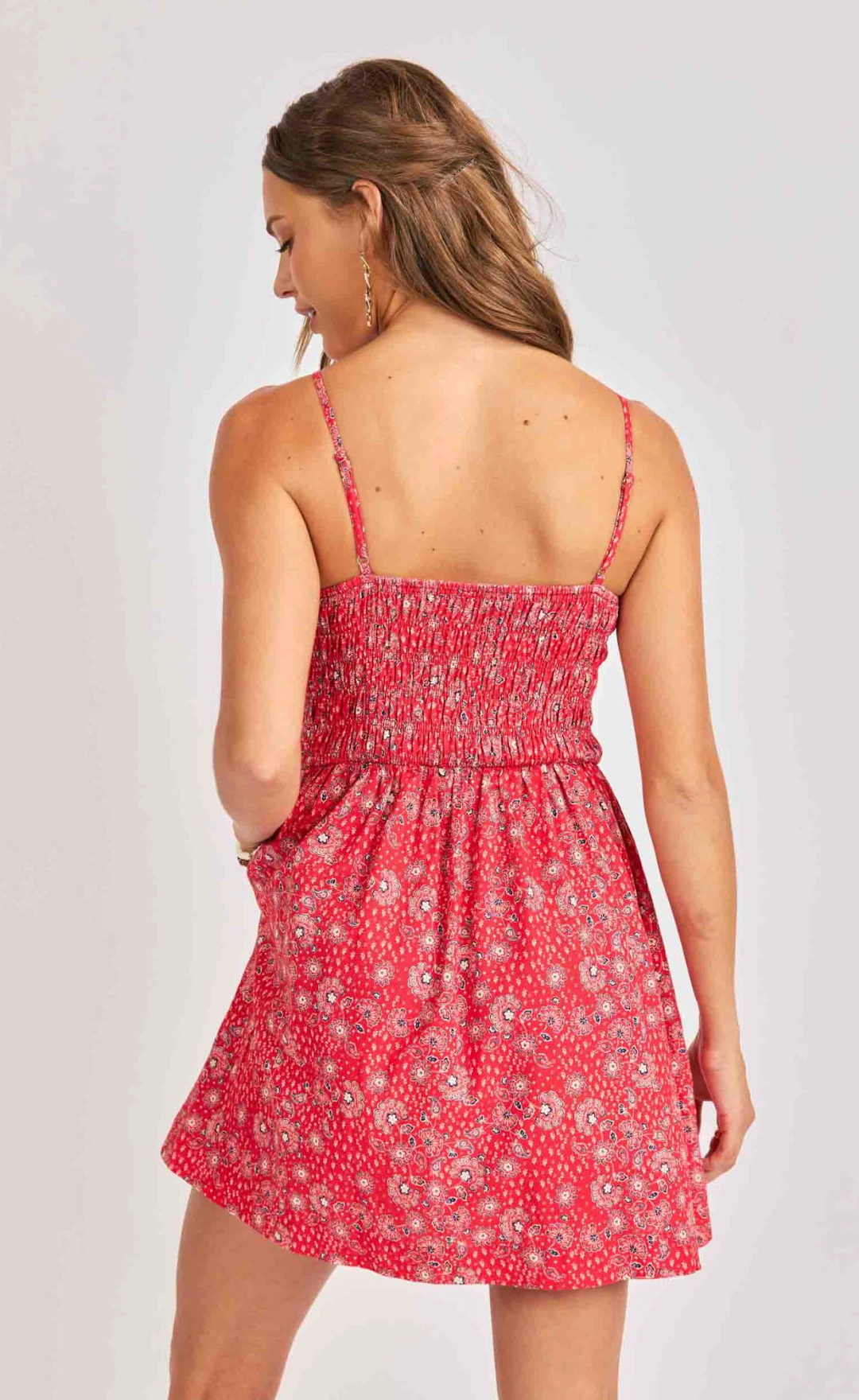 Firecracker Shirred Mini Dress