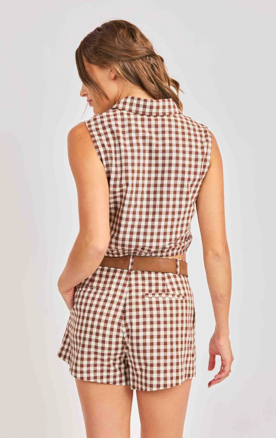 Mustang Gingham Sleeveless Top
