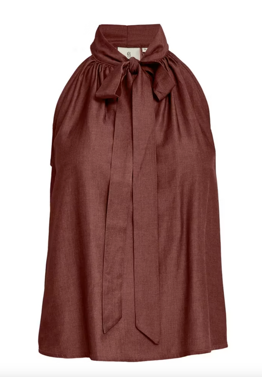 Bea Halterneck Top (Maroon Red)