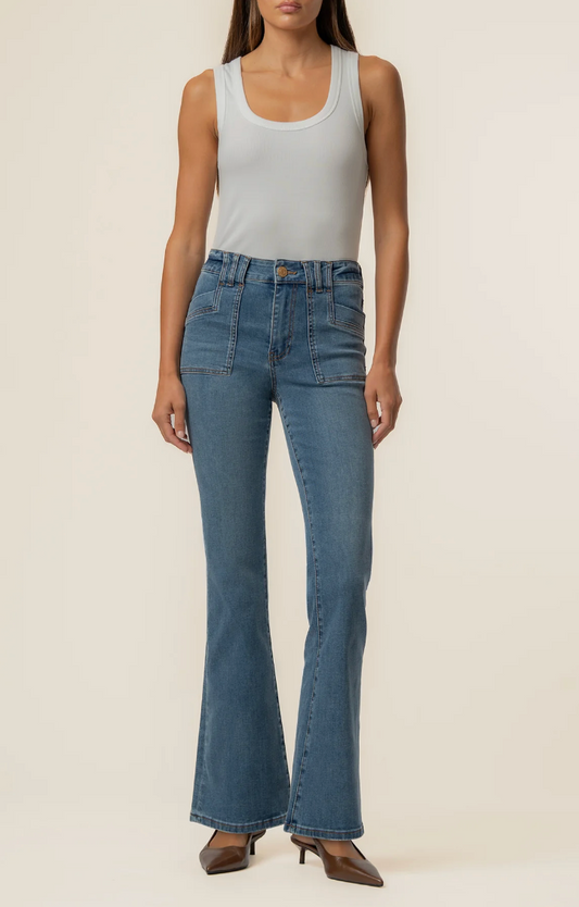 Stella High Rise Flare in Wish Wash