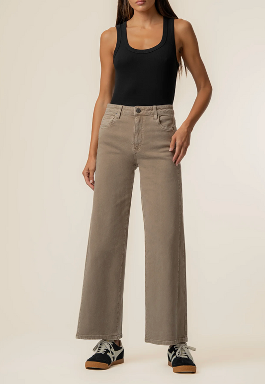 Meg High Rise Wide Leg in Milk Tea