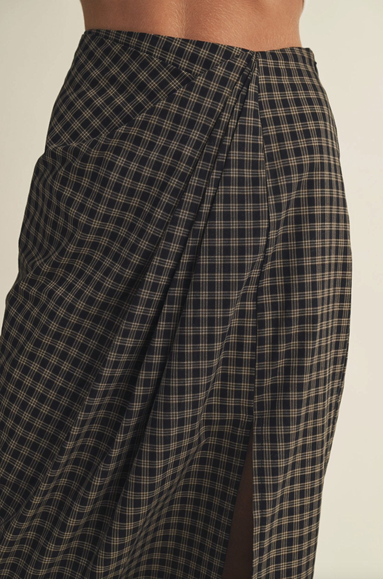 Asymmetric Drape Midi Skirt