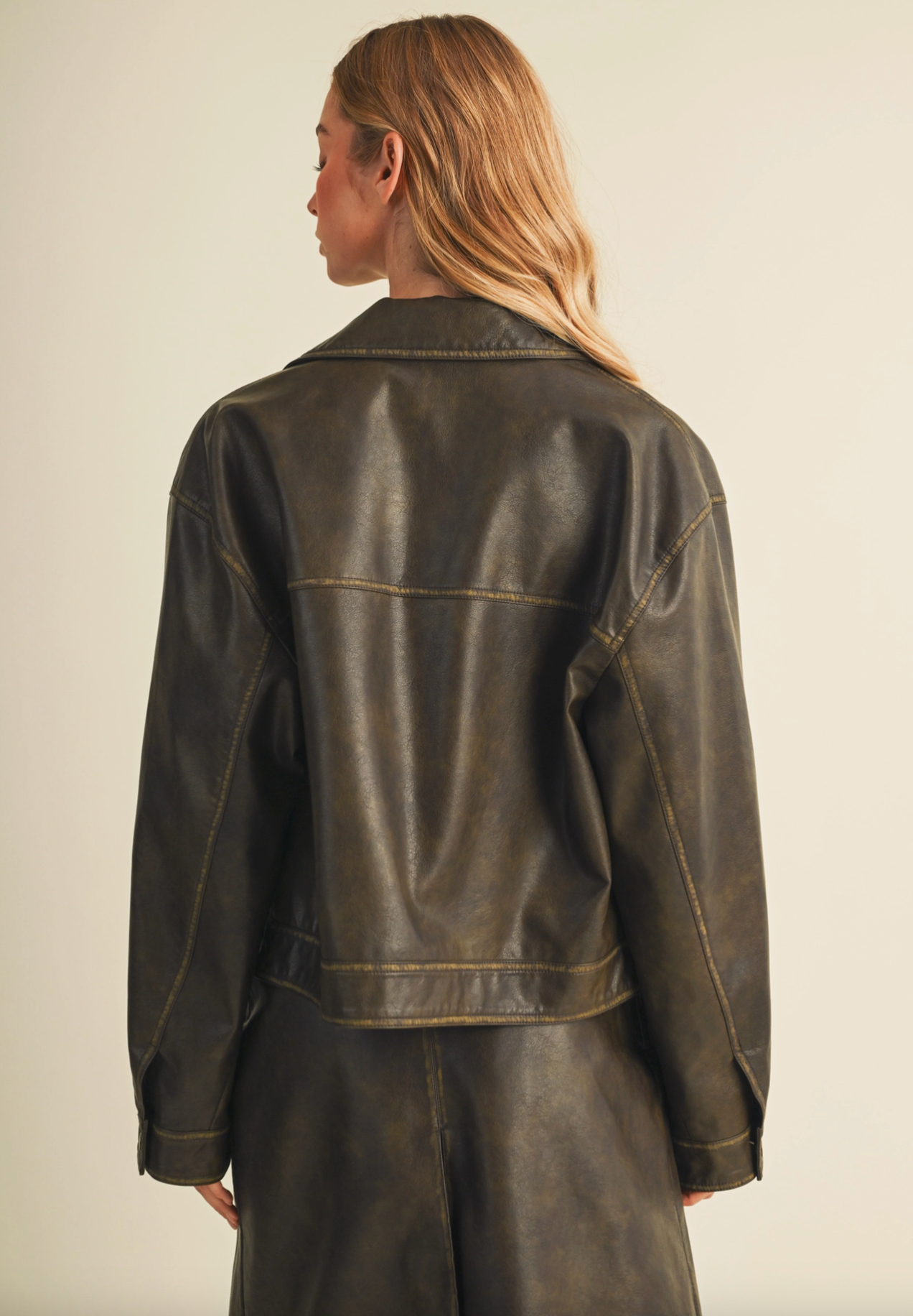 Coated Knit Boxy Utility Jacket