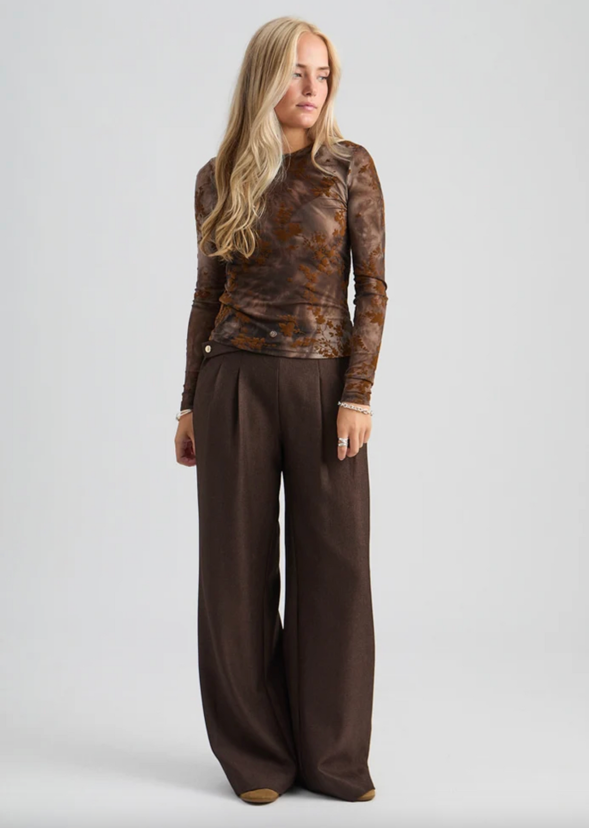 Safia Top - Toffee Print