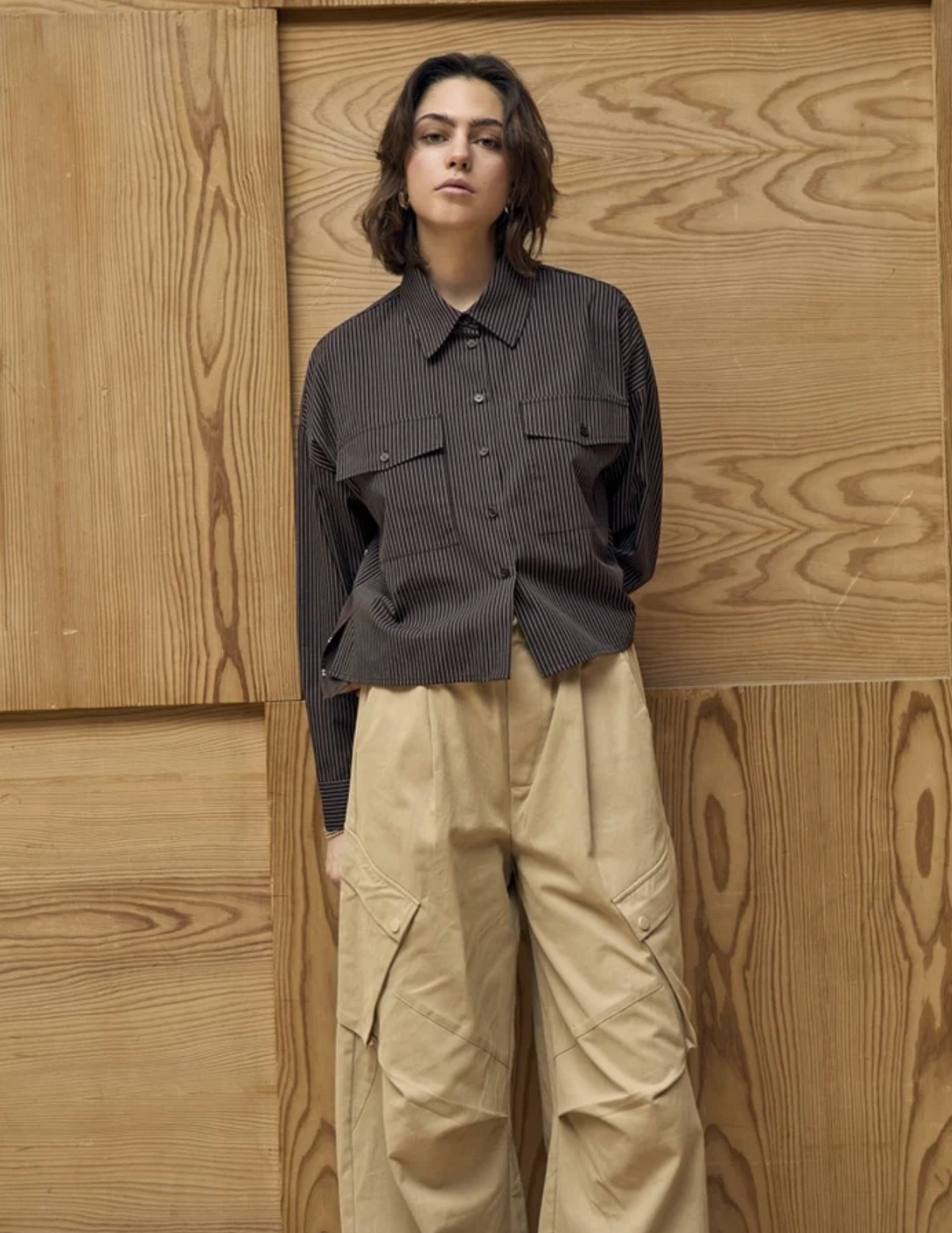 Solveig Shirt - Java Brown Stripe