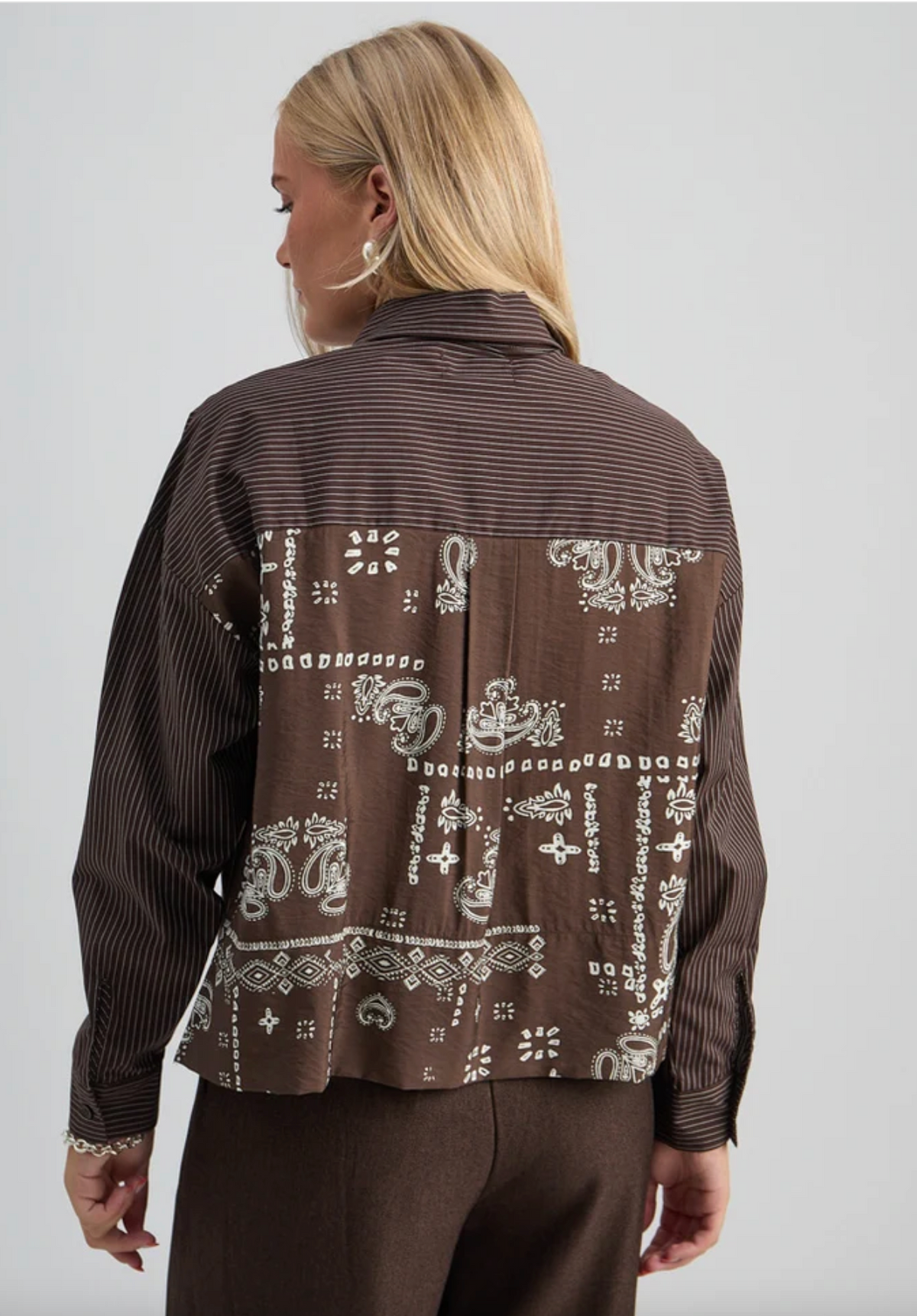 Solveig Shirt - Java Brown Stripe