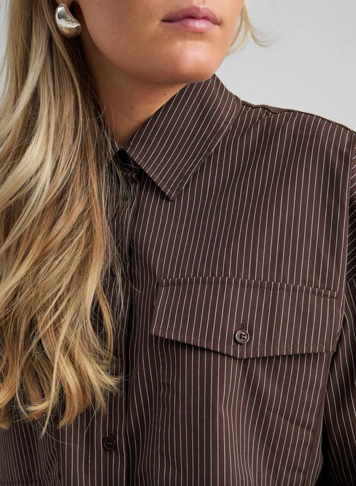 Solveig Shirt - Java Brown Stripe