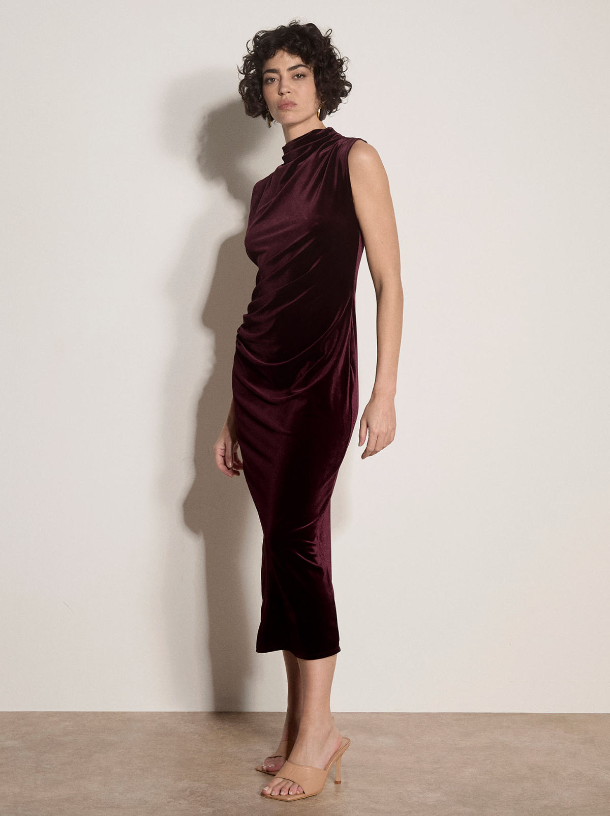 Velvet High Neck Dress