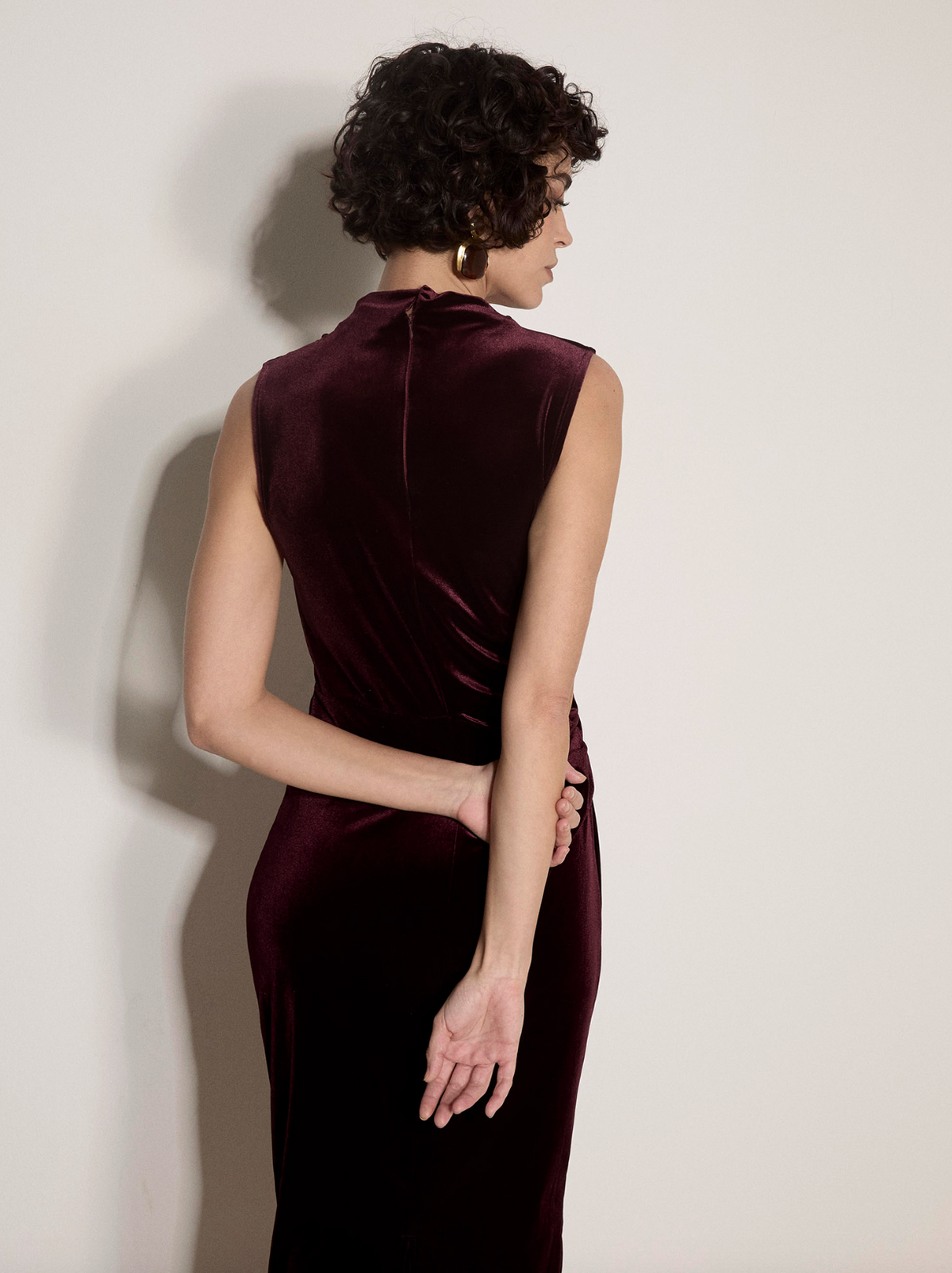 Velvet High Neck Dress