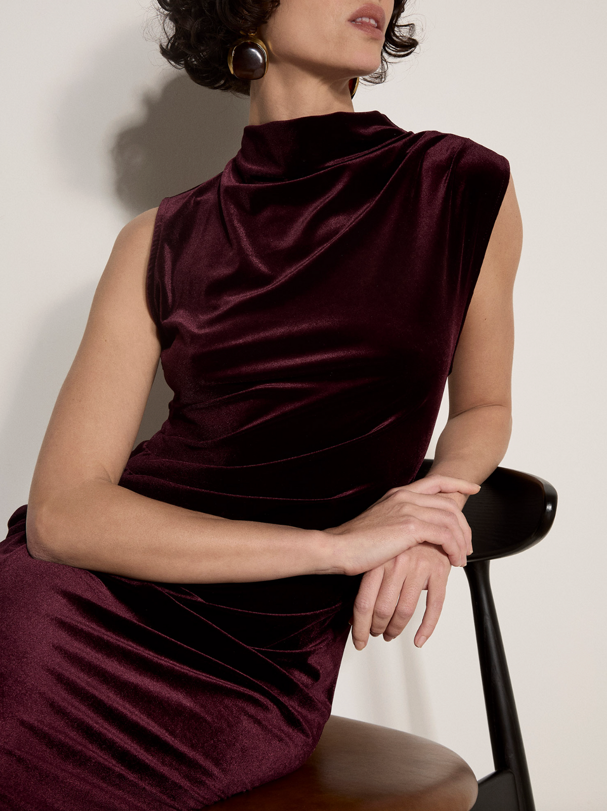 Velvet High Neck Dress
