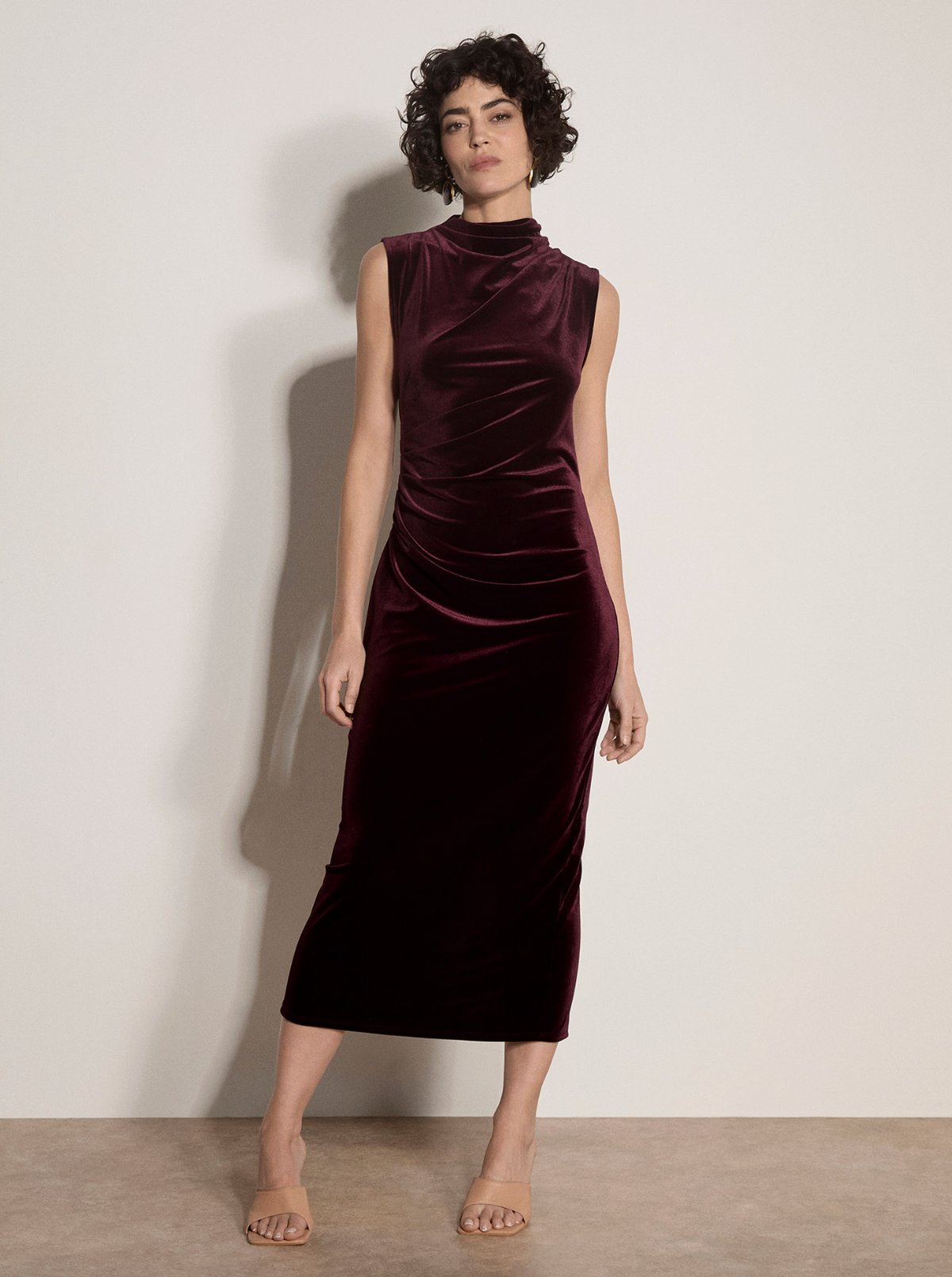 Velvet High Neck Dress
