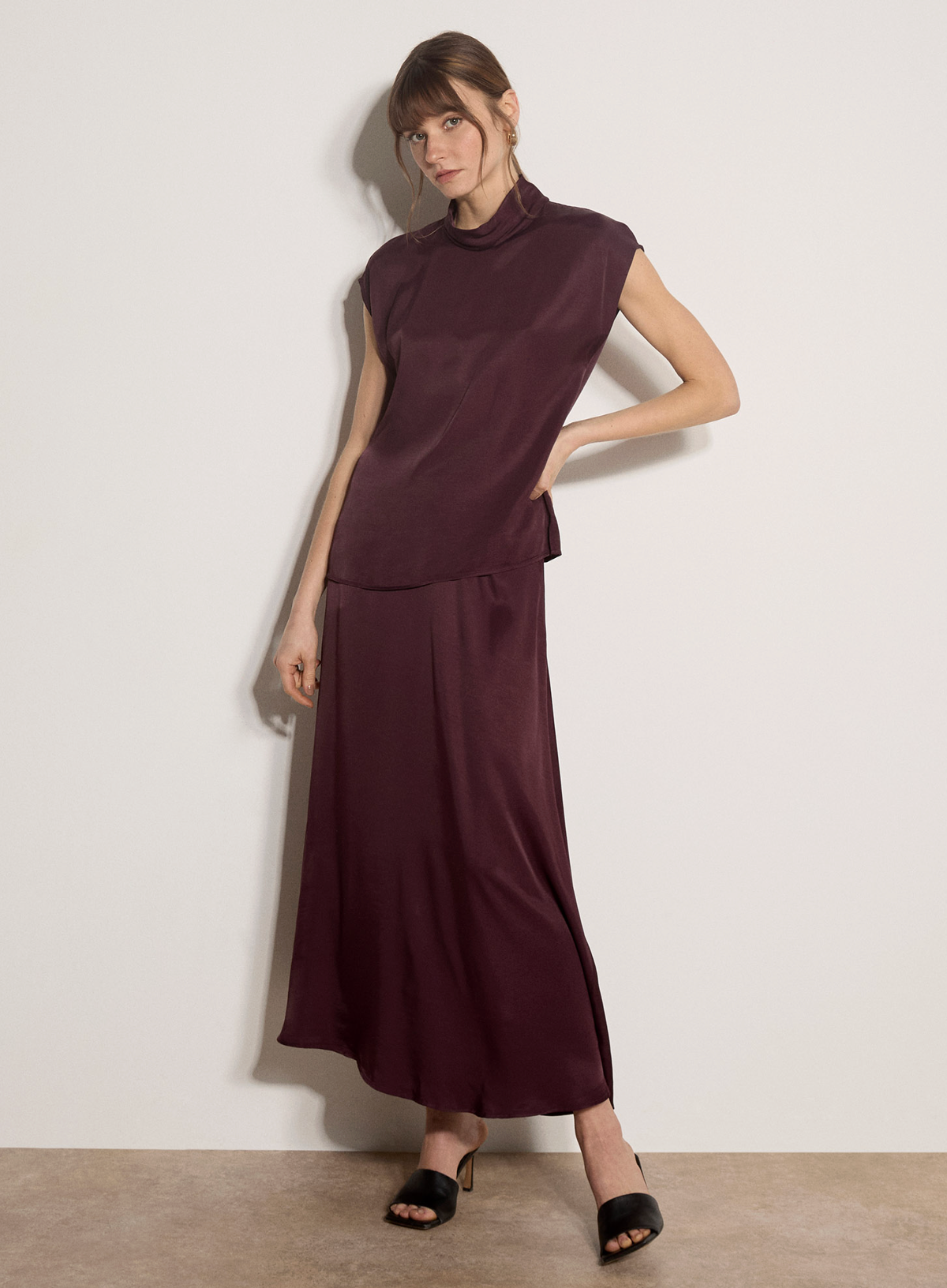 Flowy Satin Maxi Skirt