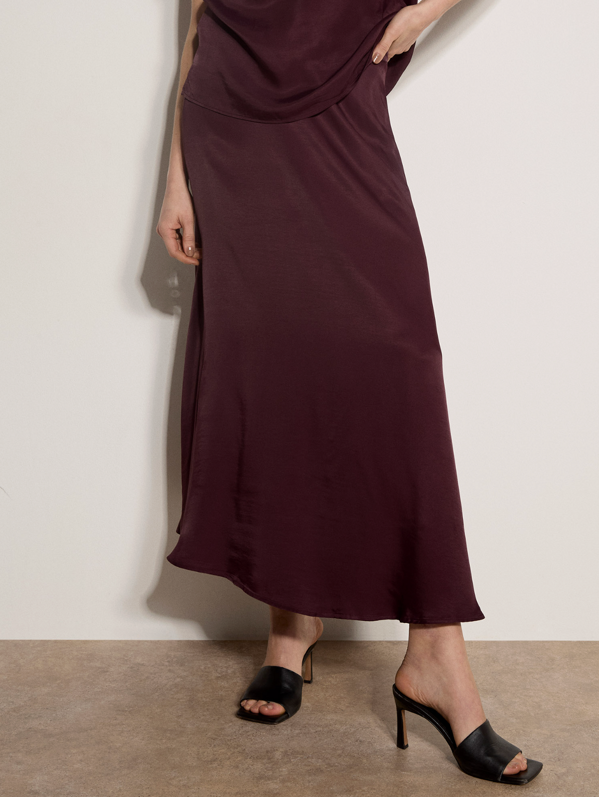 Flowy Satin Maxi Skirt
