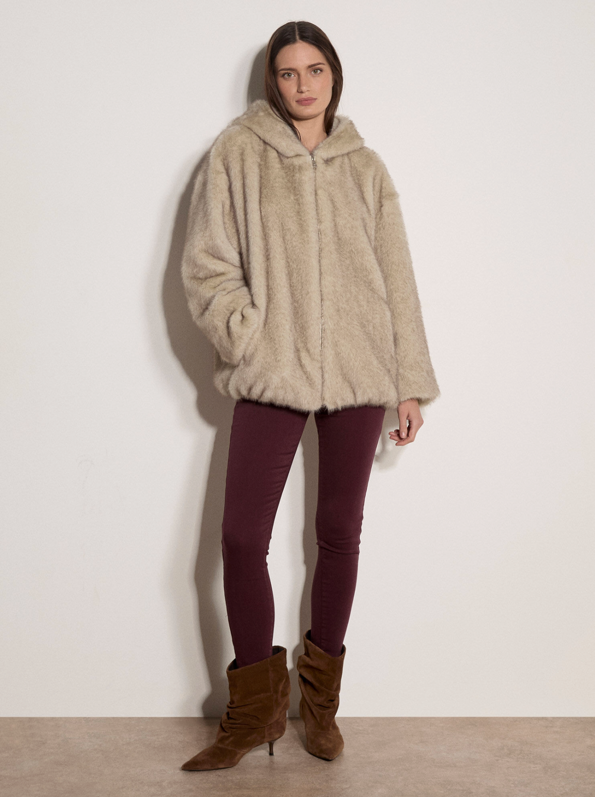 Soft Faux Fur Hooded Jacket