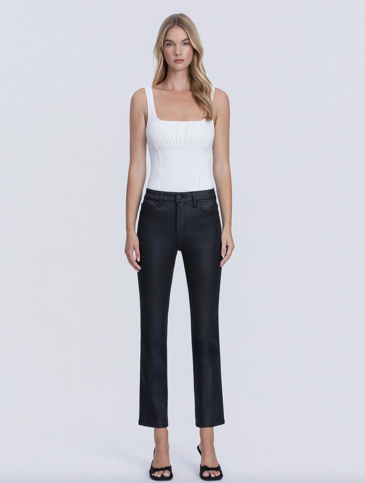 High Rise Coated Ankle Slim