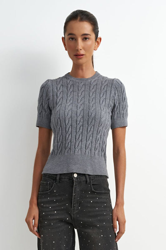 Astrid Short Sleeve Knit Sweater