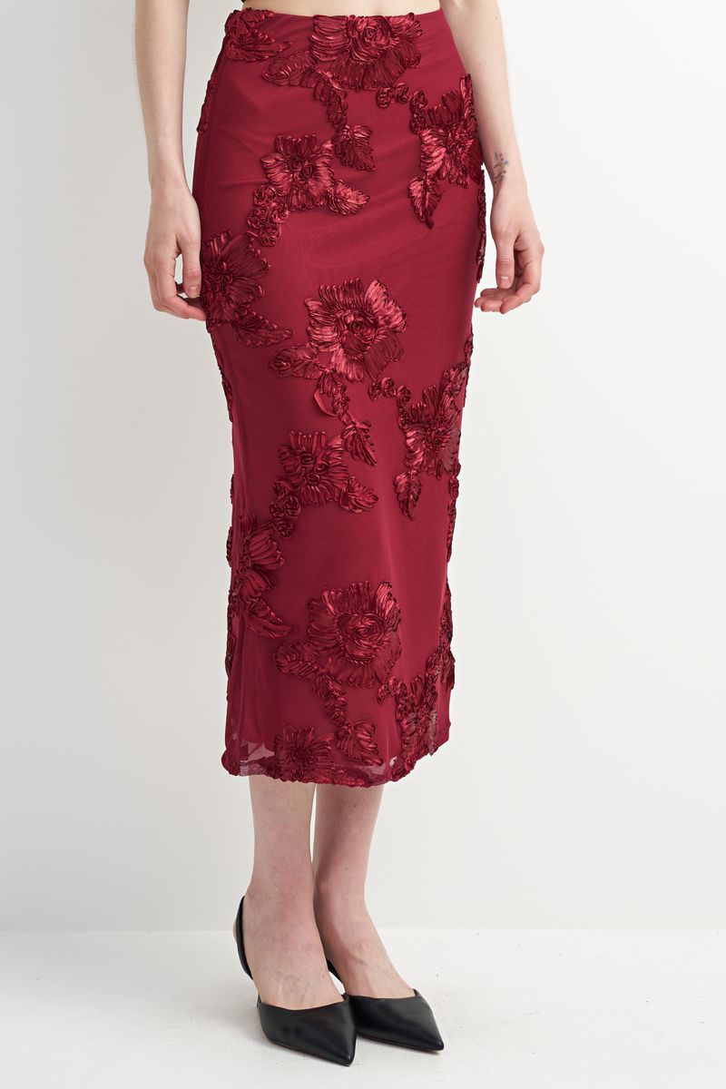 Midi Skirt -Red