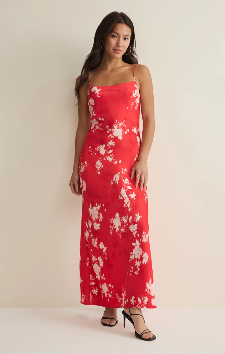 Alyse Darya Floral Maxi Dress (Kiss Me Red)