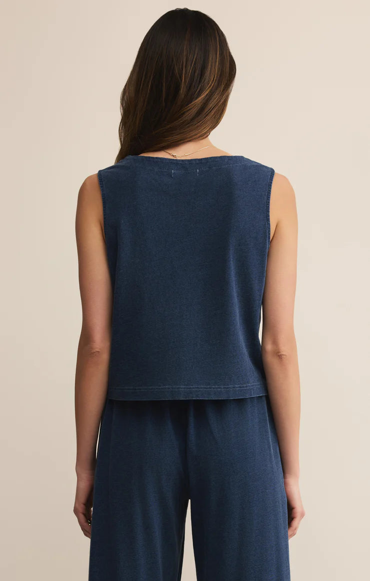 Solace V-Neck Jersey Denim Tank