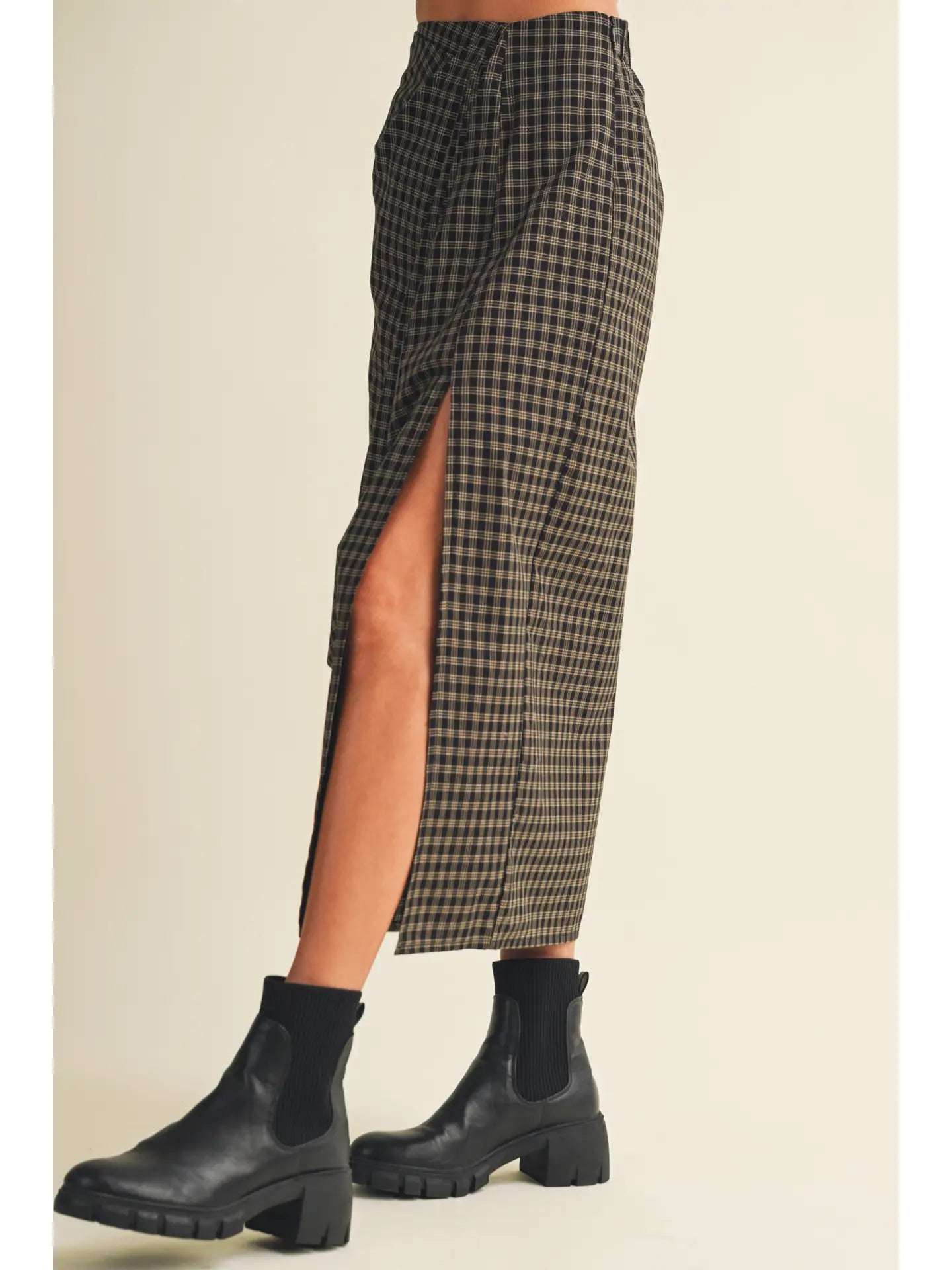 Asymmetric Drape Midi Skirt