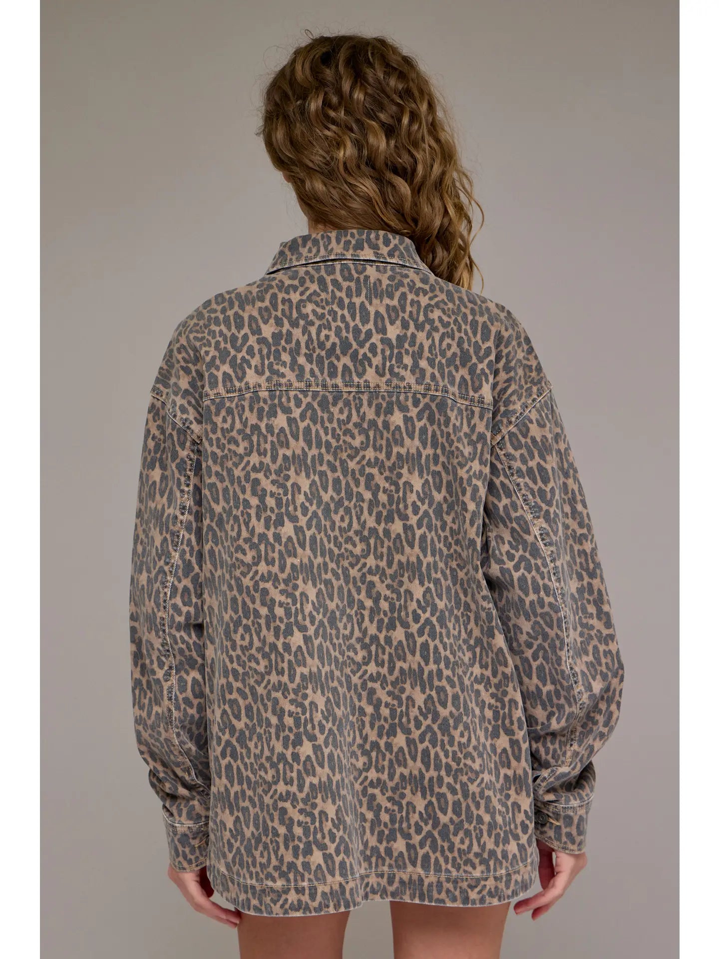 Cheetah Print Denim Jacket