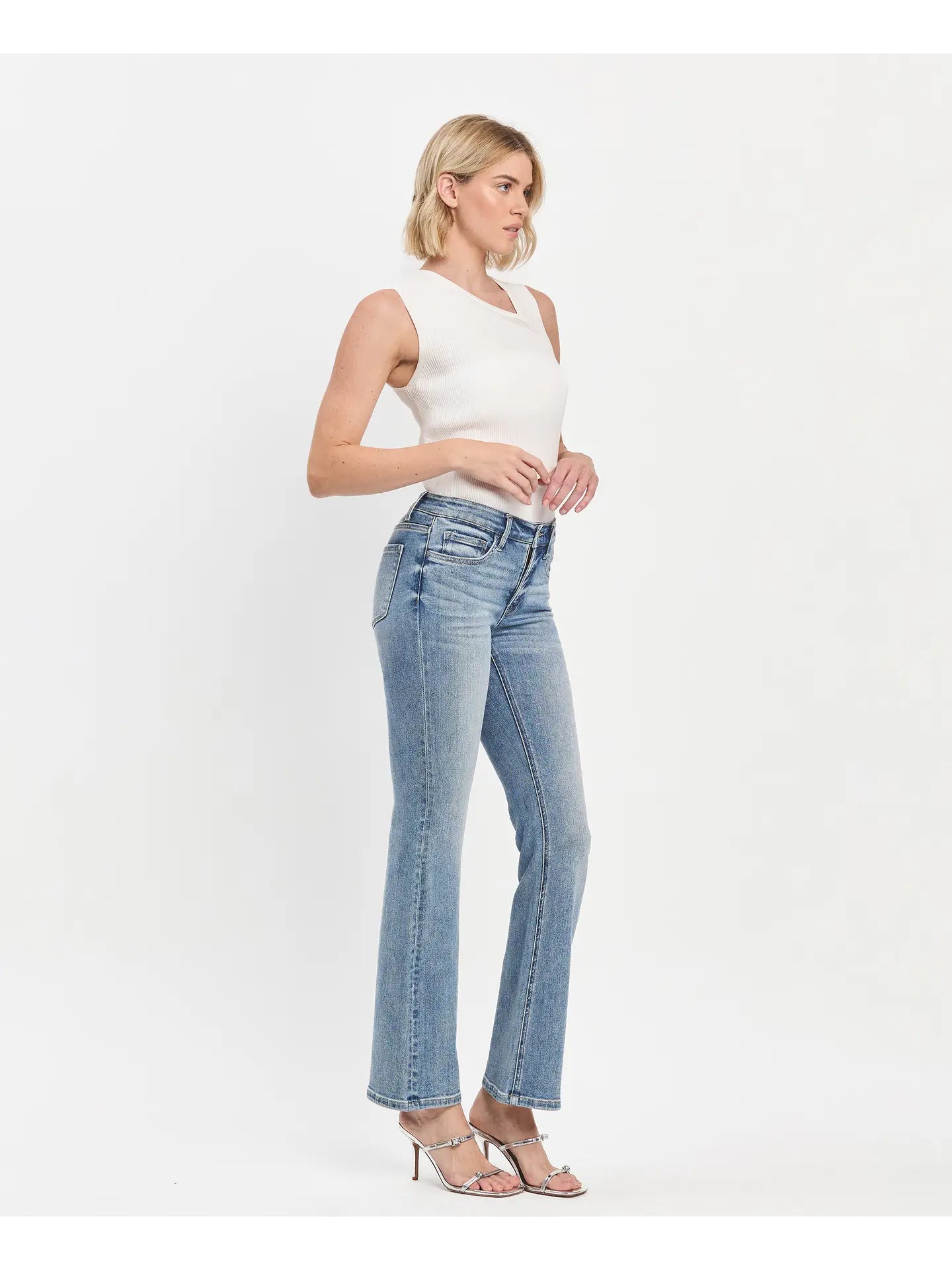 Miranda Mid Rise Bootcut Jeans (Futuristic)