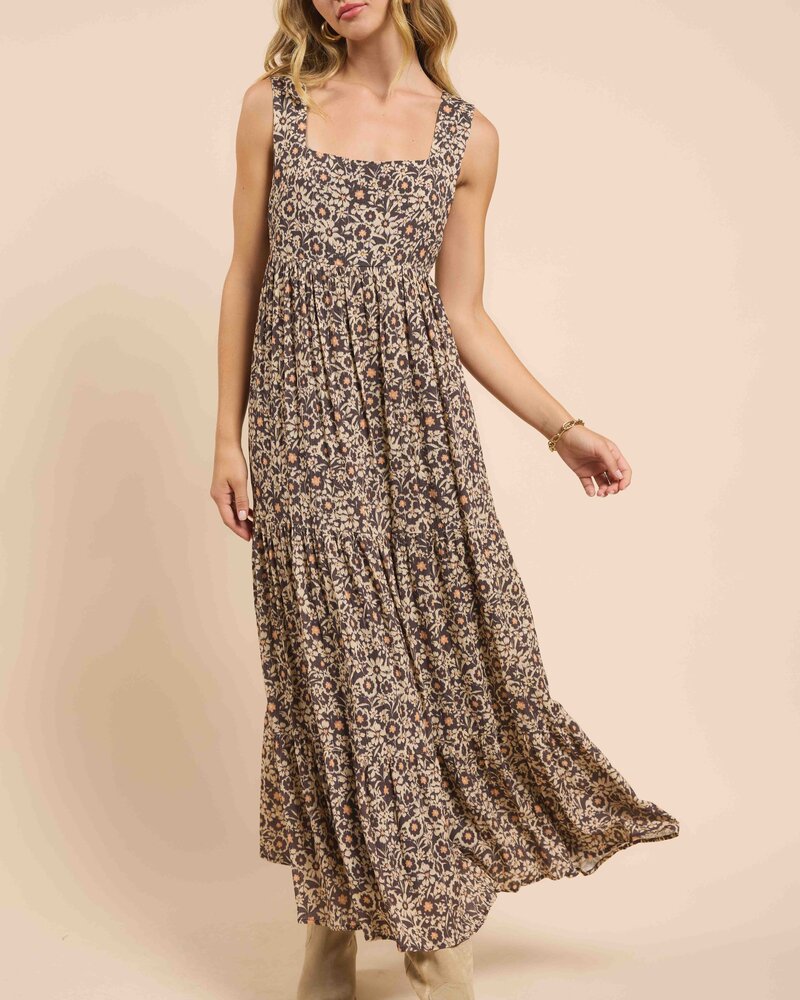 Desert Sunset Tiered Open Back Maxi Dress