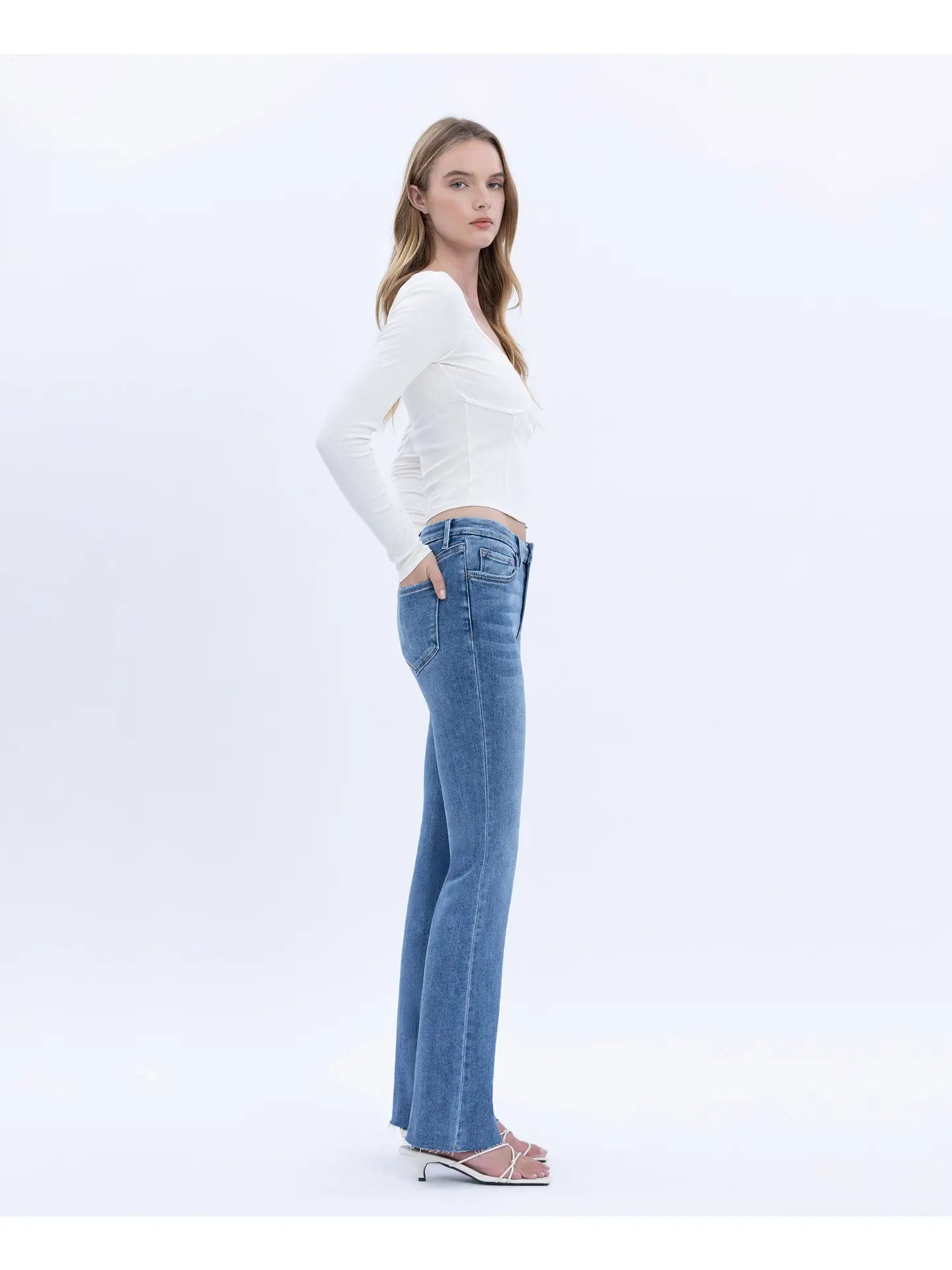 Miranda Mid Rise Bootcut Jeans (Flores Sea)