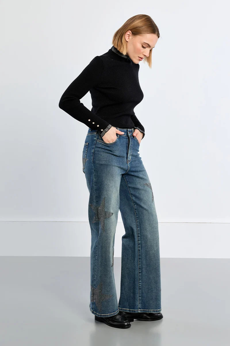 Rhinestone Stars Denim