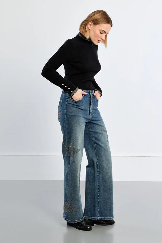 Rhinestone Stars Denim