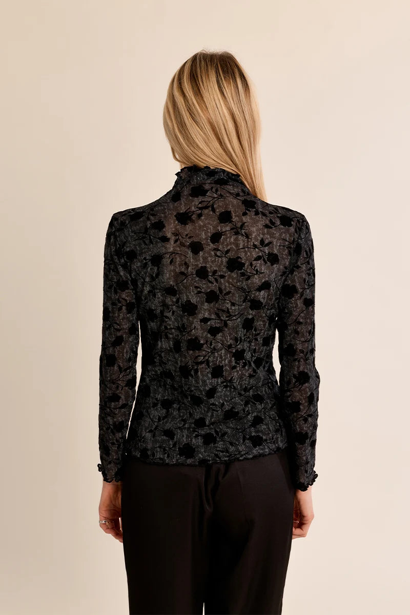 Semi-Transparent Top - Black