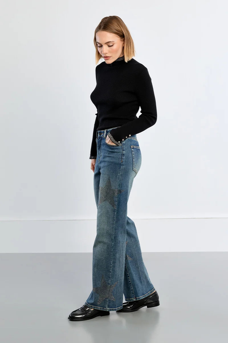 Rhinestone Stars Denim