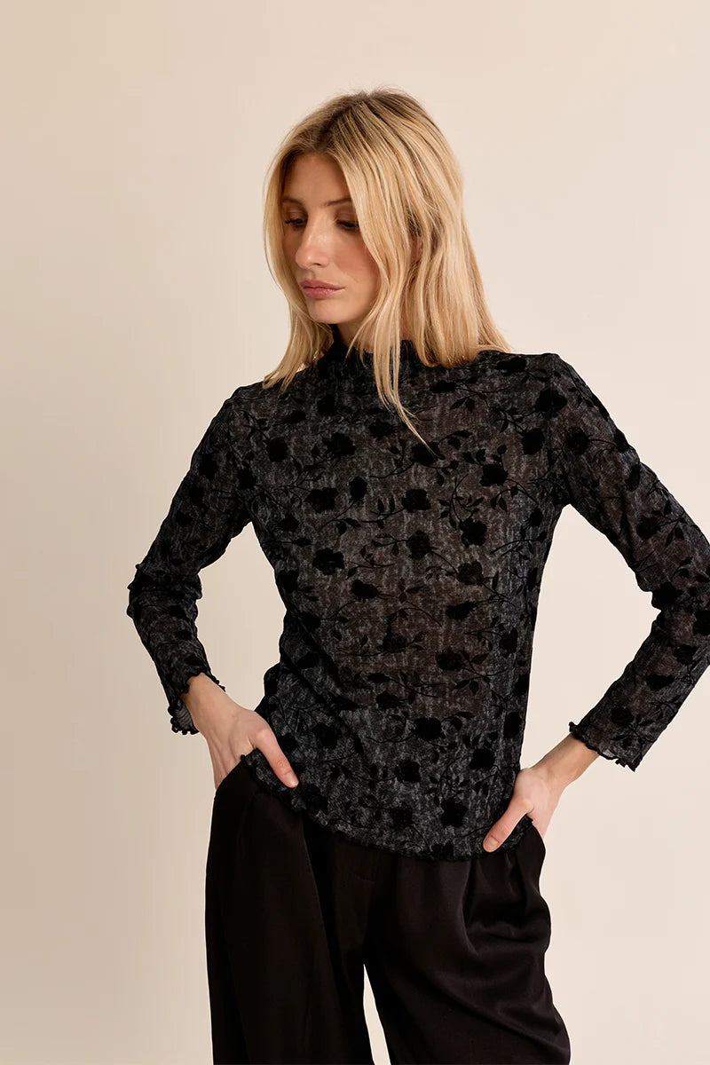 Semi-Transparent Top - Black