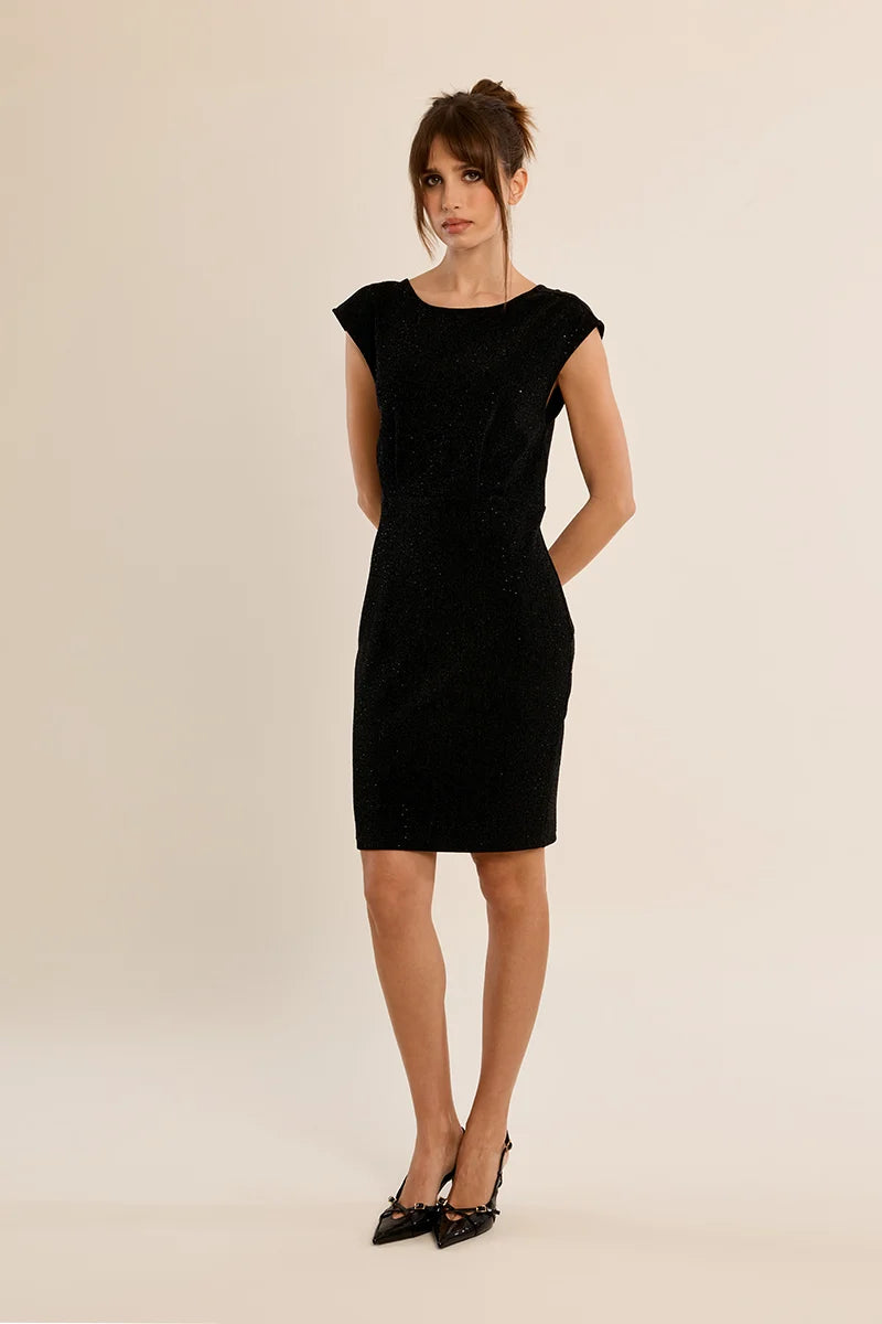 Short Sequined Dress Black