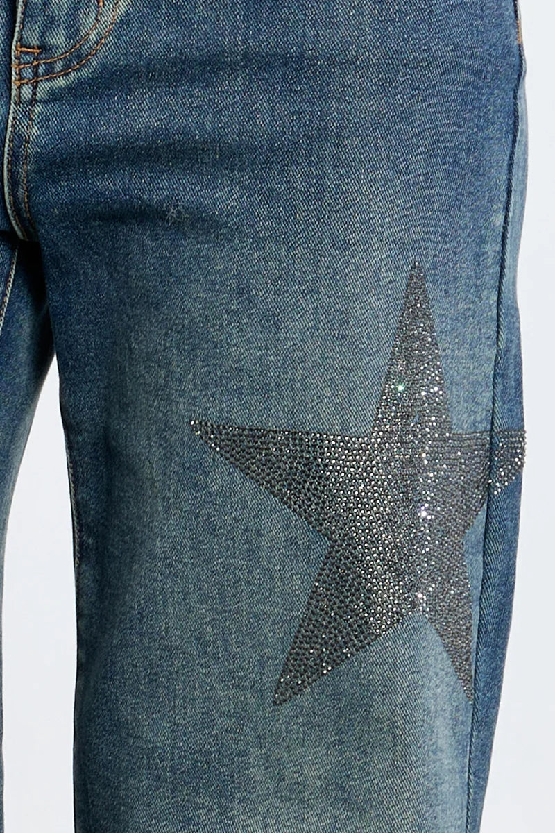 Rhinestone Stars Denim