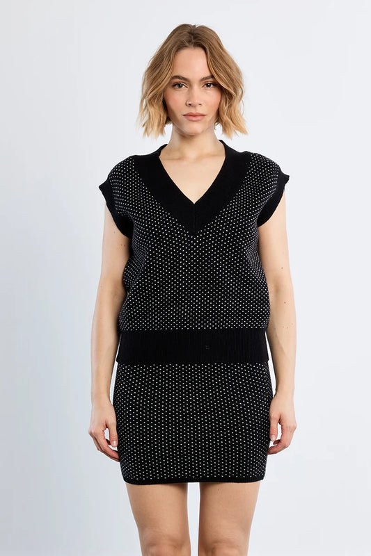 Polka Dot Sleeveless Sweater