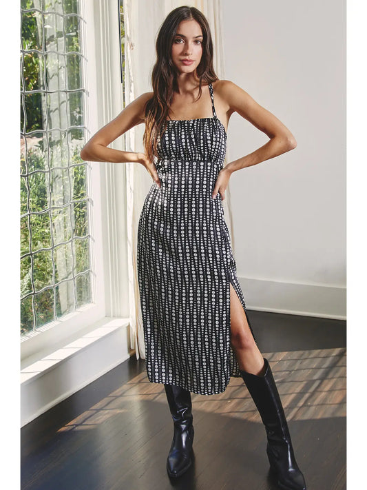 Moon Tie Back Midi Dress