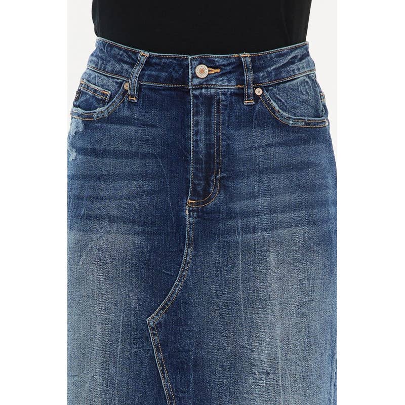 High rise midi skirt