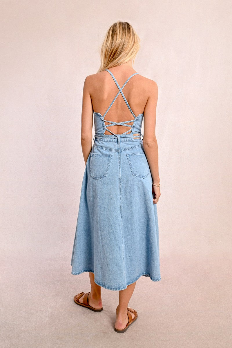 Long denim dress