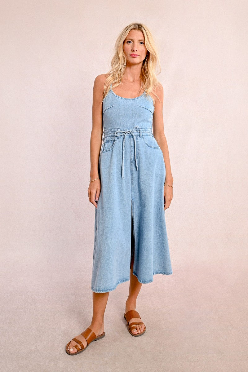 Long denim dress