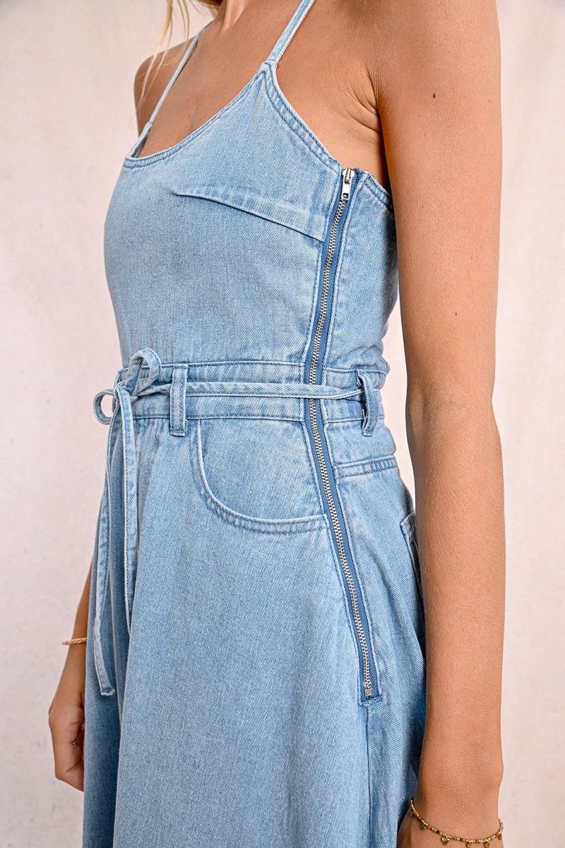 Long denim dress
